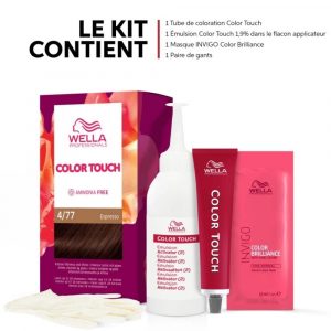 Kit Wella color touch Chatain marron intense 4.77