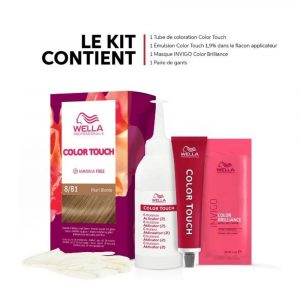 Kit Coloration Wella Color Touch Blond Clair Cendré 8.81