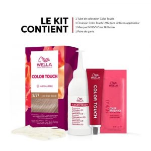 Kit Coloration Wella Color Touch Blond Clair Fumé 9.97