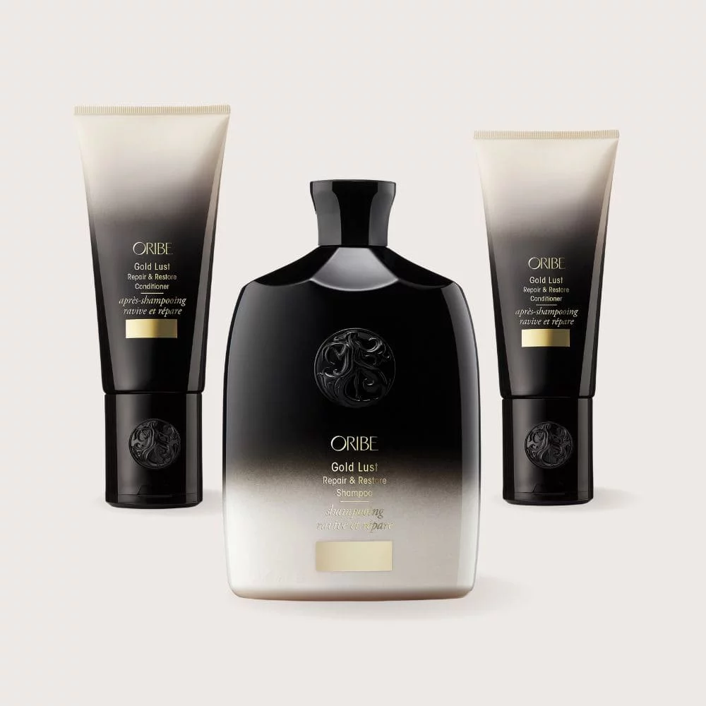 Trio soins cheveux abîmés Gold Lust Oribe