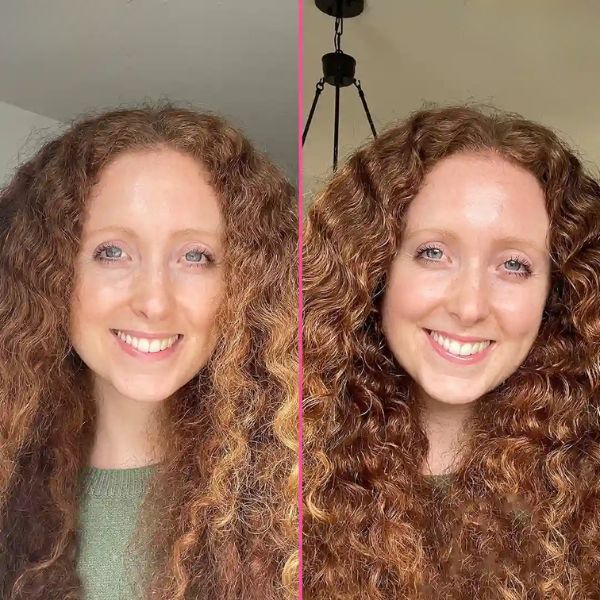 masque k18 sur cheveux boucles avant après